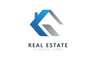Real estate logo template vector.Abstract house icon V4