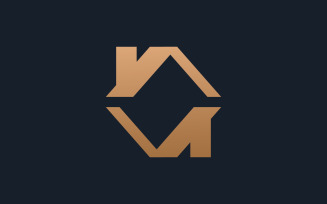 Real estate logo template vector.Abstract house icon V5