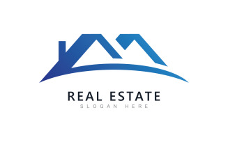 Real estate logo template vector.Abstract house icon V6