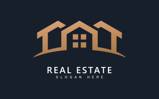 Real estate logo template vector.Abstract house icon V8
