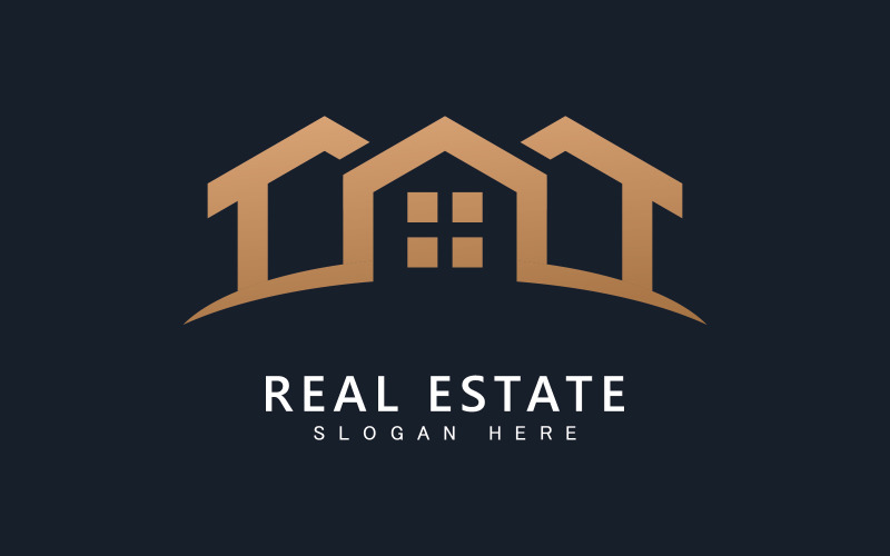 Real estate logo template vector.Abstract house icon V8 Logo Template