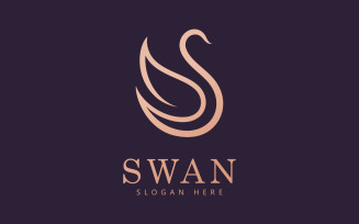 swan logo vector. Abstract minimalist logo icon swan V10