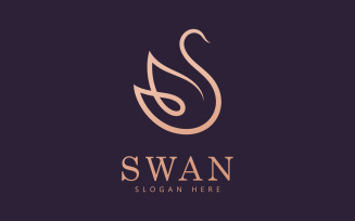 swan logo vector. Abstract minimalist logo icon swan V11