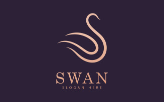 swan logo vector. Abstract minimalist logo icon swan V12