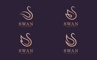 swan logo vector. Abstract minimalist logo icon swan V13