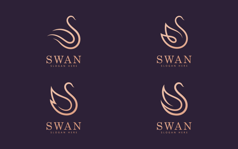 swan logo vector. Abstract minimalist logo icon swan V13 Logo Template