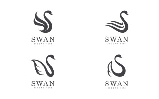 swan logo vector. Abstract minimalist logo icon swan V14