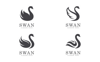 swan logo vector. Abstract minimalist logo icon swan V15