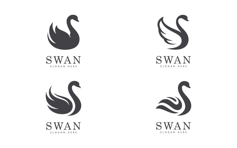 swan logo vector. Abstract minimalist logo icon swan V15 Logo Template