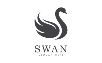 swan logo vector. Abstract minimalist logo icon swan V1