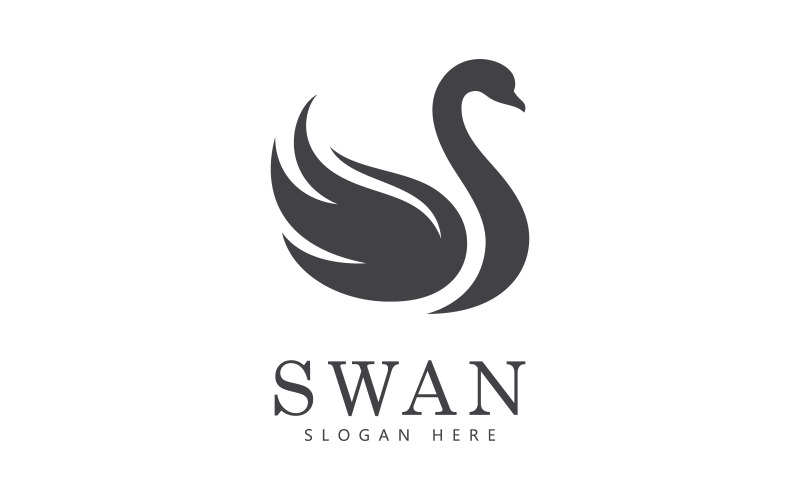 swan logo vector. Abstract minimalist logo icon swan V1 Logo Template