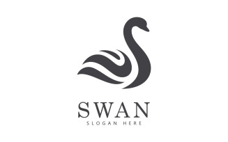 swan logo vector. Abstract minimalist logo icon swan V2