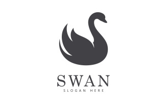 swan logo vector. Abstract minimalist logo icon swan V3