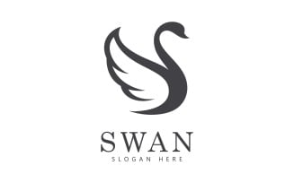 swan logo vector. Abstract minimalist logo icon swan V4