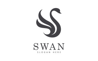 swan logo vector. Abstract minimalist logo icon swan V5