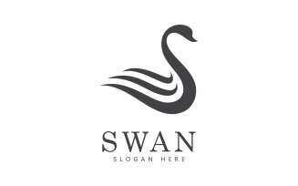 swan logo vector. Abstract minimalist logo icon swan V6