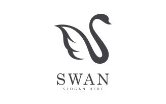 swan logo vector. Abstract minimalist logo icon swan V7