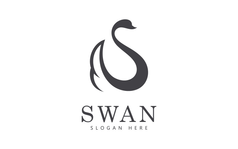 swan logo vector. Abstract minimalist logo icon swan V8 Logo Template