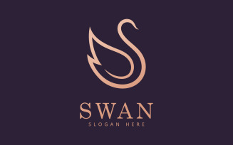 swan logo vector. Abstract minimalist logo icon swan V9
