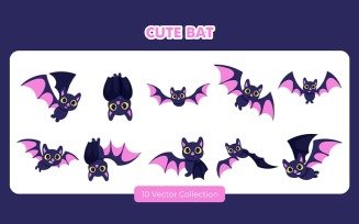 Cute Bat Vector Set Collection