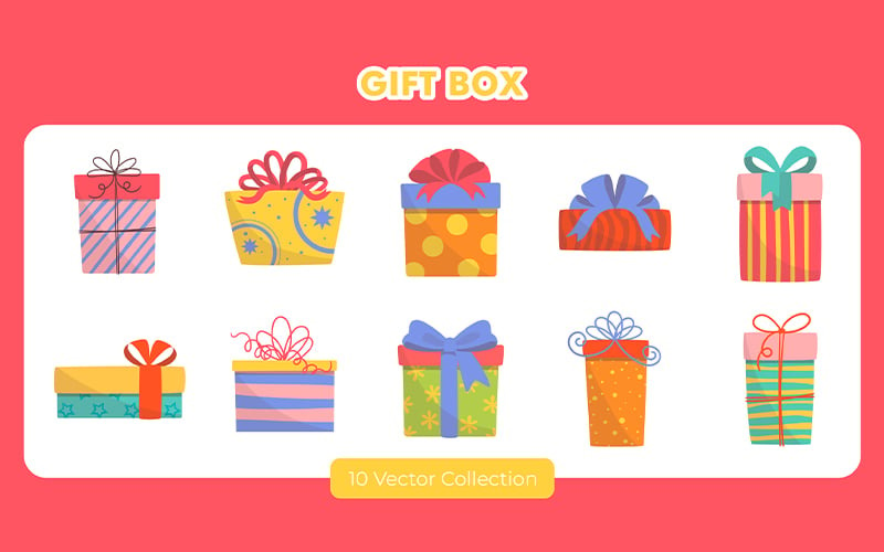 Gift Box Vector Set Collection Vector Graphic