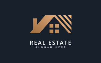 Real estate logo template vector.Abstract house icon V0