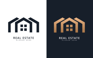 Real estate logo template vector.Abstract house icon V12