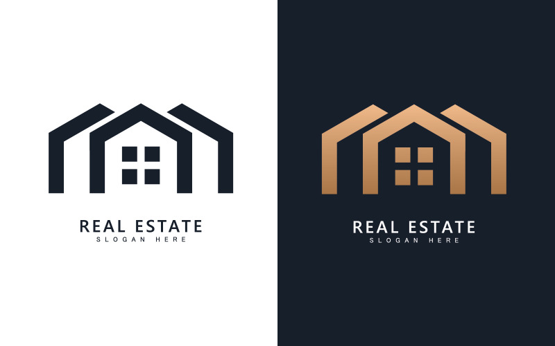 Real estate logo template vector.Abstract house icon V12 Logo Template