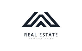 Real estate logo template vector.Abstract house icon V9