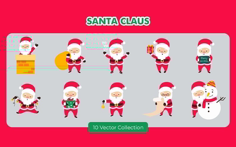 Santa Claus Illustration Set Vector Graphic