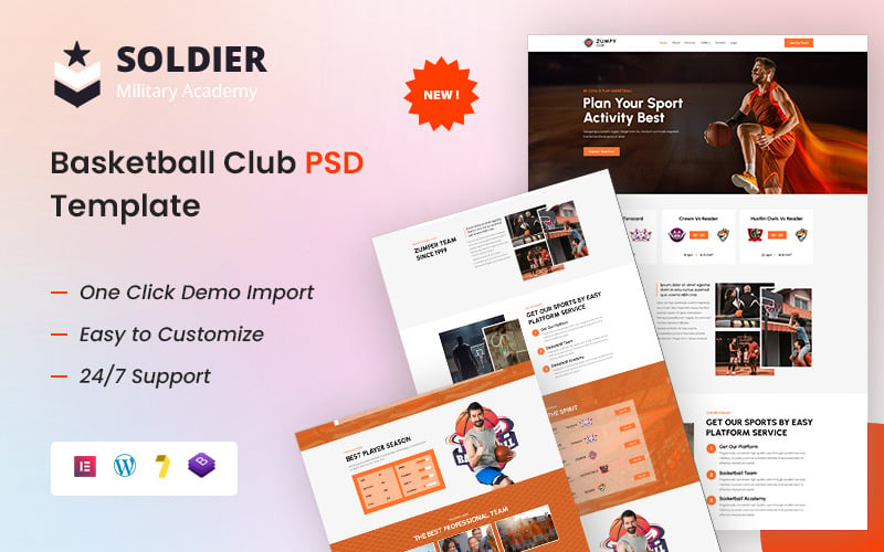 Basketball Club and Game PSD Template