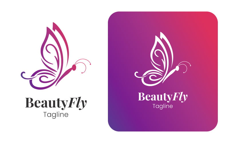 Beautiful Butterfly Beauty Logo Logo Template