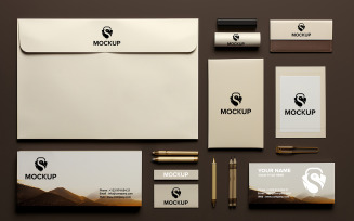 Free top view stationery mockup corporate stationery mockup