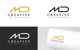 MD Letters Logo Design Template