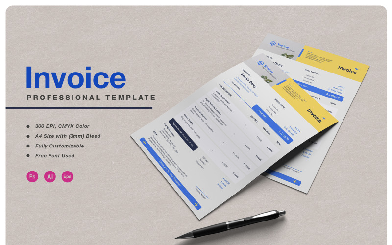 Minimalist Creative Agency Invoice Template Corporate Identity