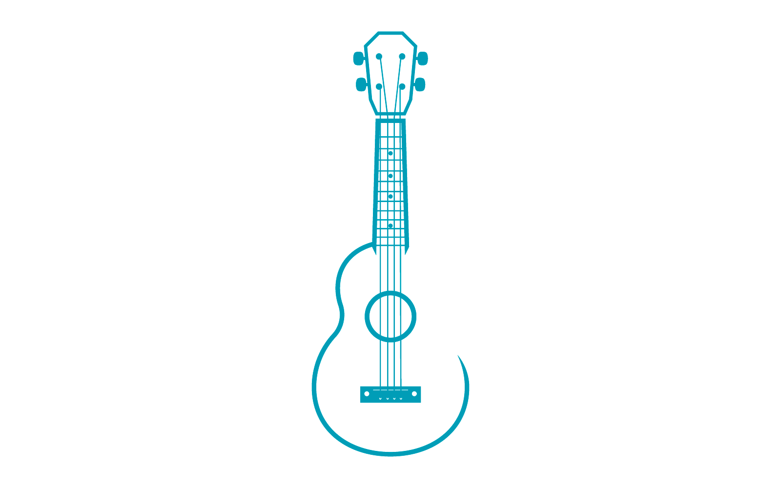Plantilla de icono de vector de ilustración de ukelele