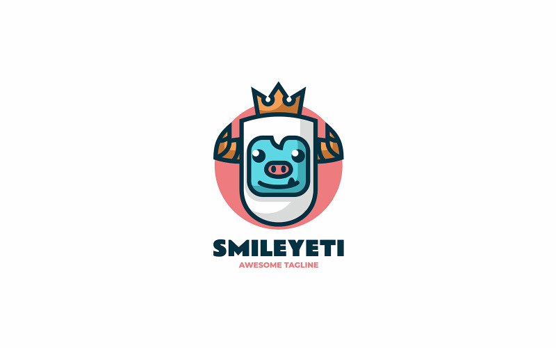 Smile Yeti Simple Mascot Logo Logo Template