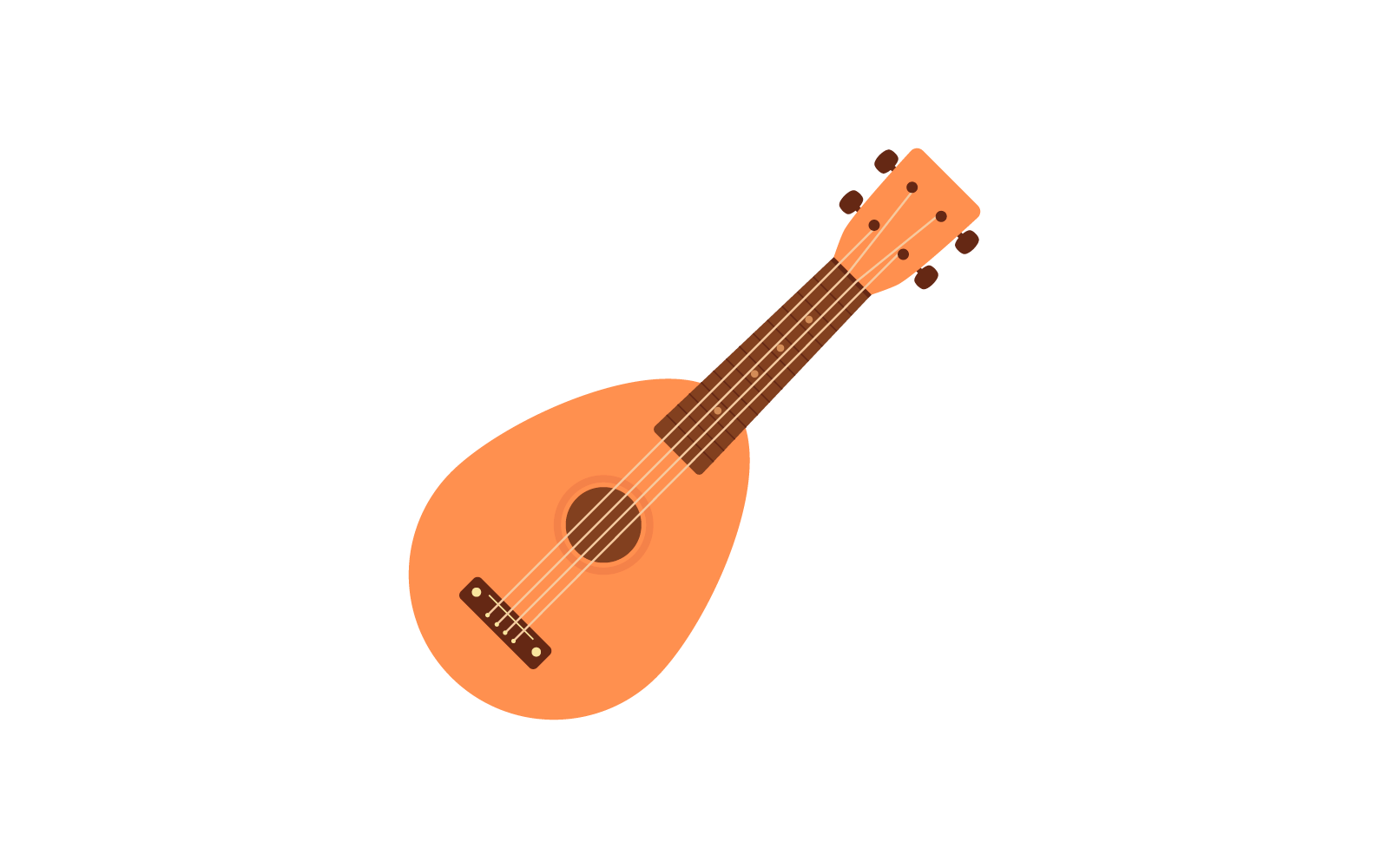 Ukulele-Illustrationssymbol, flache Designvorlage
