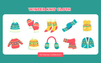 Winter Knit Cloth Vector Set