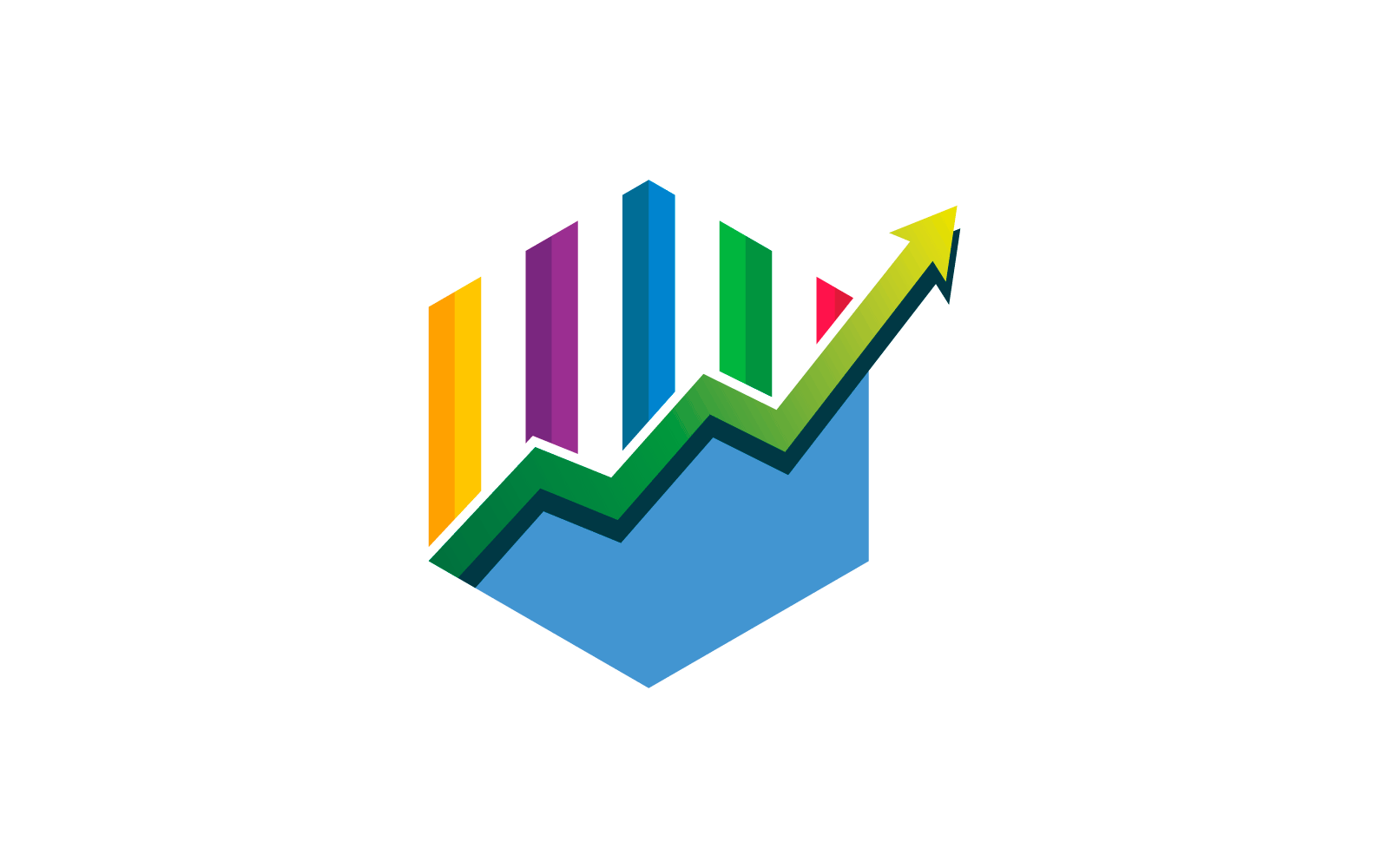 Finanz-Logo, Vektor-Flachdesign