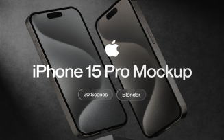 3D Apple iPhone 15 Pro Mockup