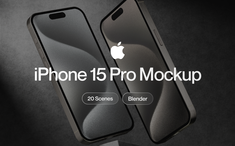 3D Apple iPhone 15 Pro Mockup Model