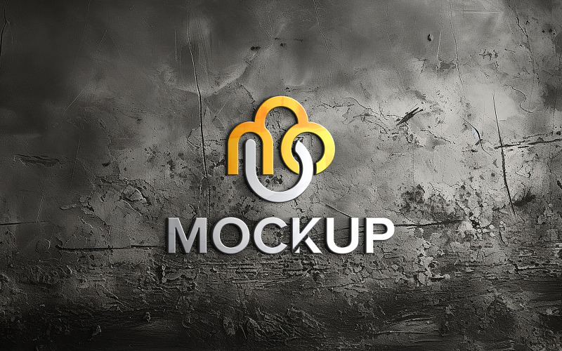 Logo mockup on concrete wall Product Mockup