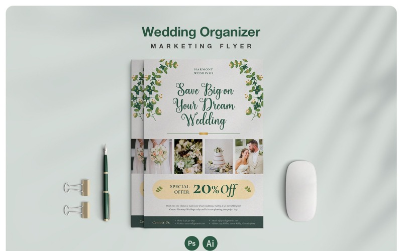 Wedding Organizer Marketing Flyer Corporate Identity