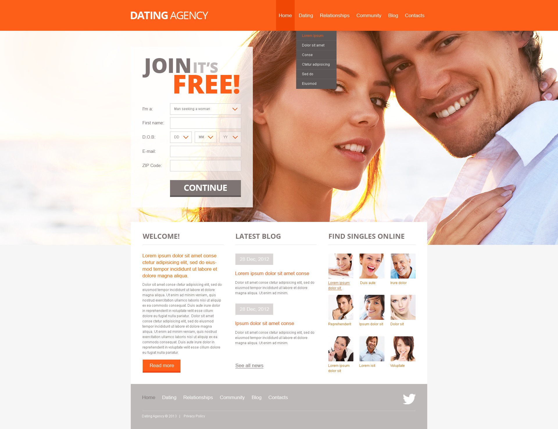 Dating Website Template Gamewornauctions