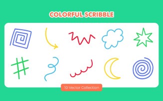 Colorful Scribble Set Collection