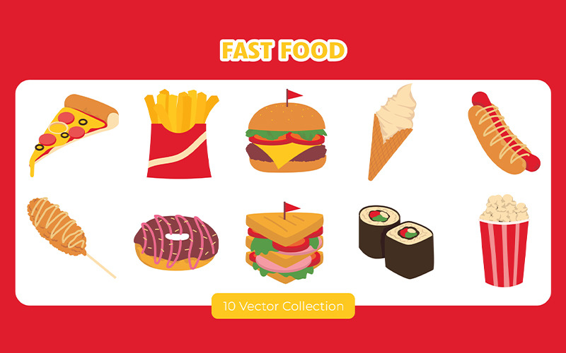 Fast Food Vector Set Collection Vector Graphic