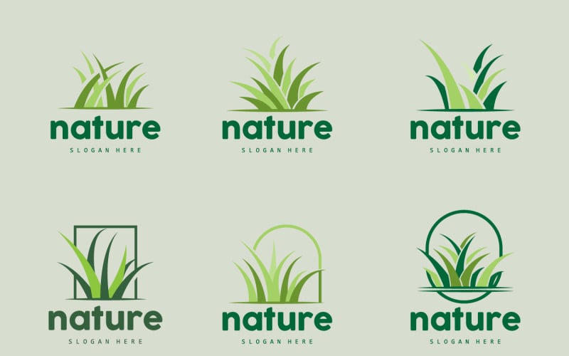 Green Grass Logo Nature Plant Vector V2 Logo Template