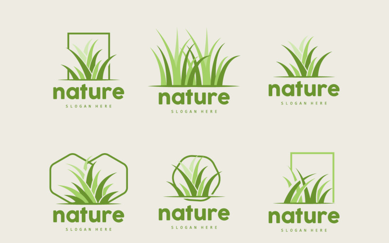 Green Grass Logo Nature Plant Vector V3 Logo Template