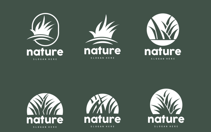 Green Grass Logo Nature Plant Vector V7 Logo Template